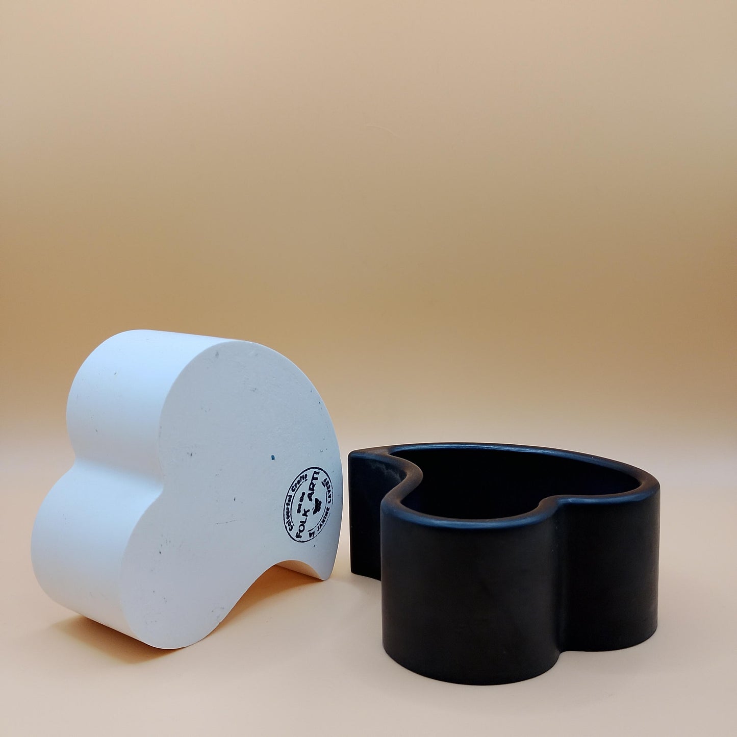 Pair of Abstract Heart Tealight Holders