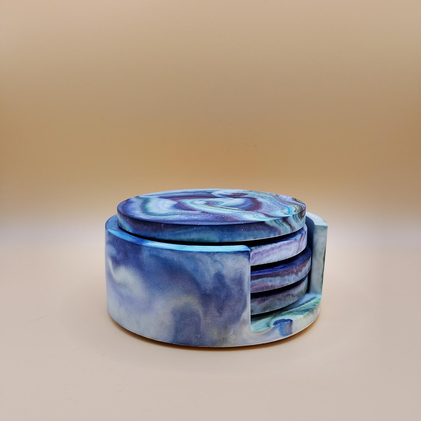 Set of Four Cosmic Coasters with Stand