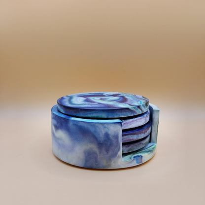 Set of Four Cosmic Coasters with Stand
