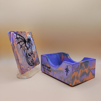 Set of Four Dragon Coasters with Stand