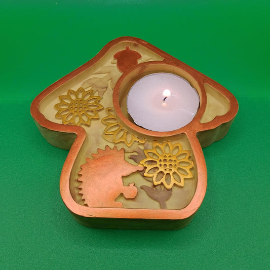 Hedgehog Mushroom Tealight Holder