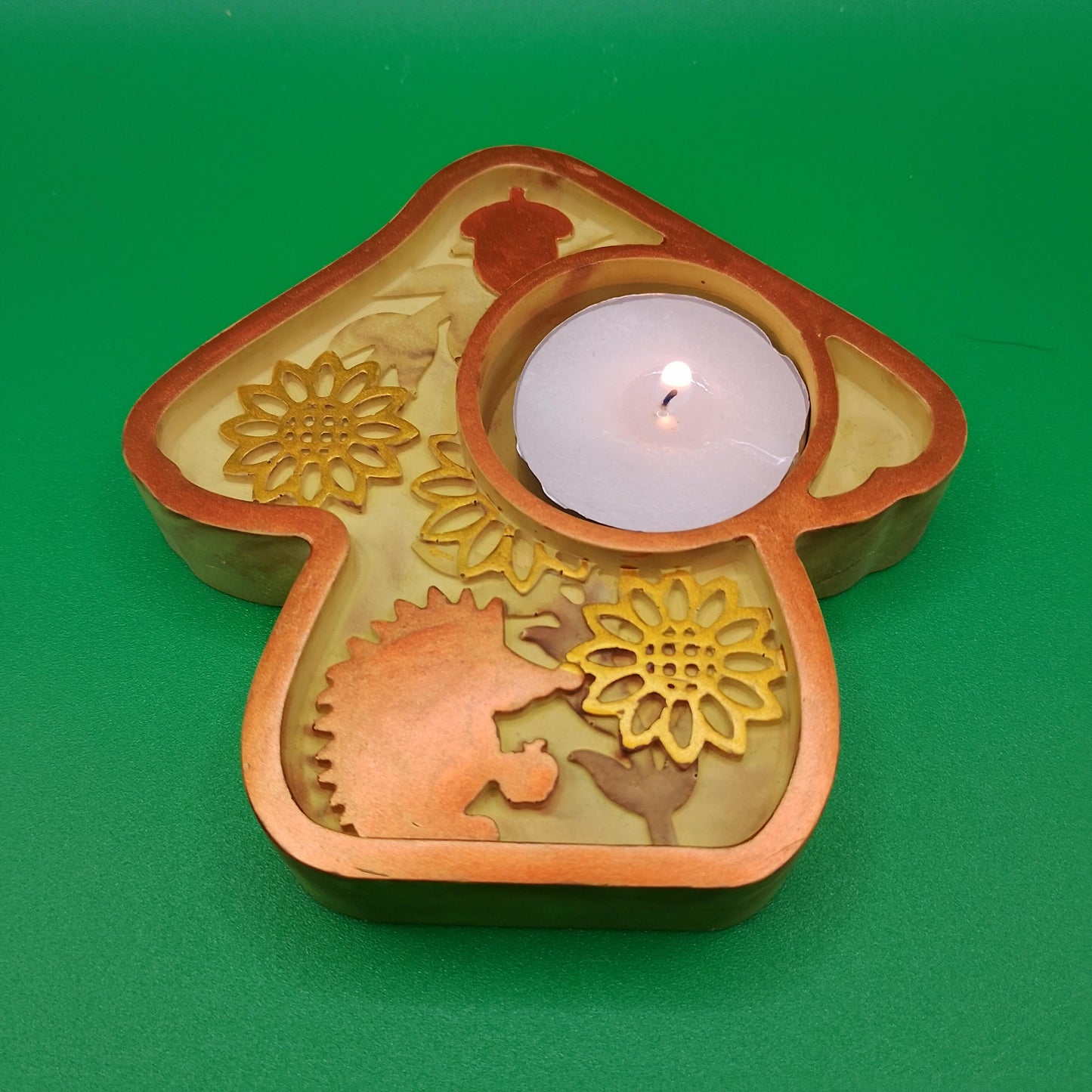Hedgehog Mushroom Tealight Holder
