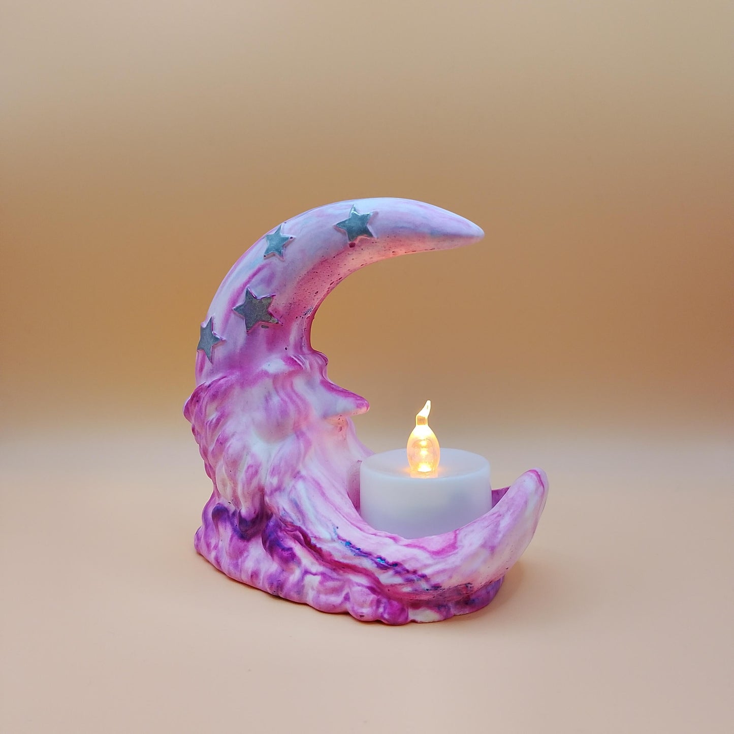 Man in the moon tealight holder