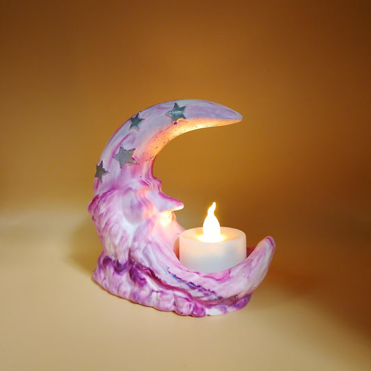 Man in the moon tealight holder