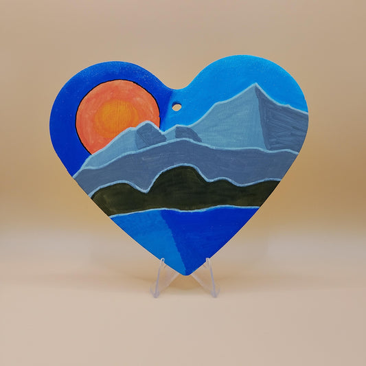 Mountain Landscape Heart Wall Plaque