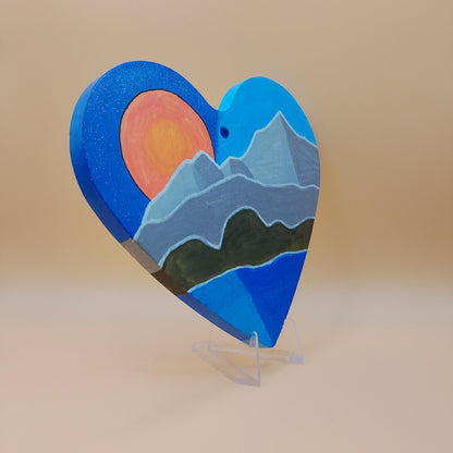 Mountain Landscape Heart Wall Plaque