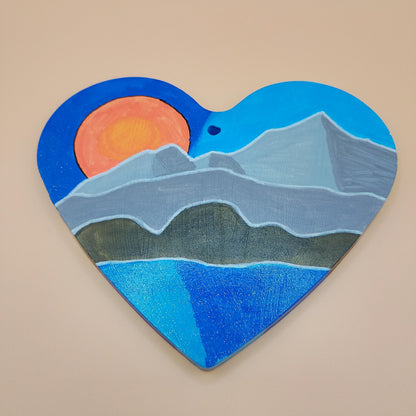 Mountain Landscape Heart Wall Plaque