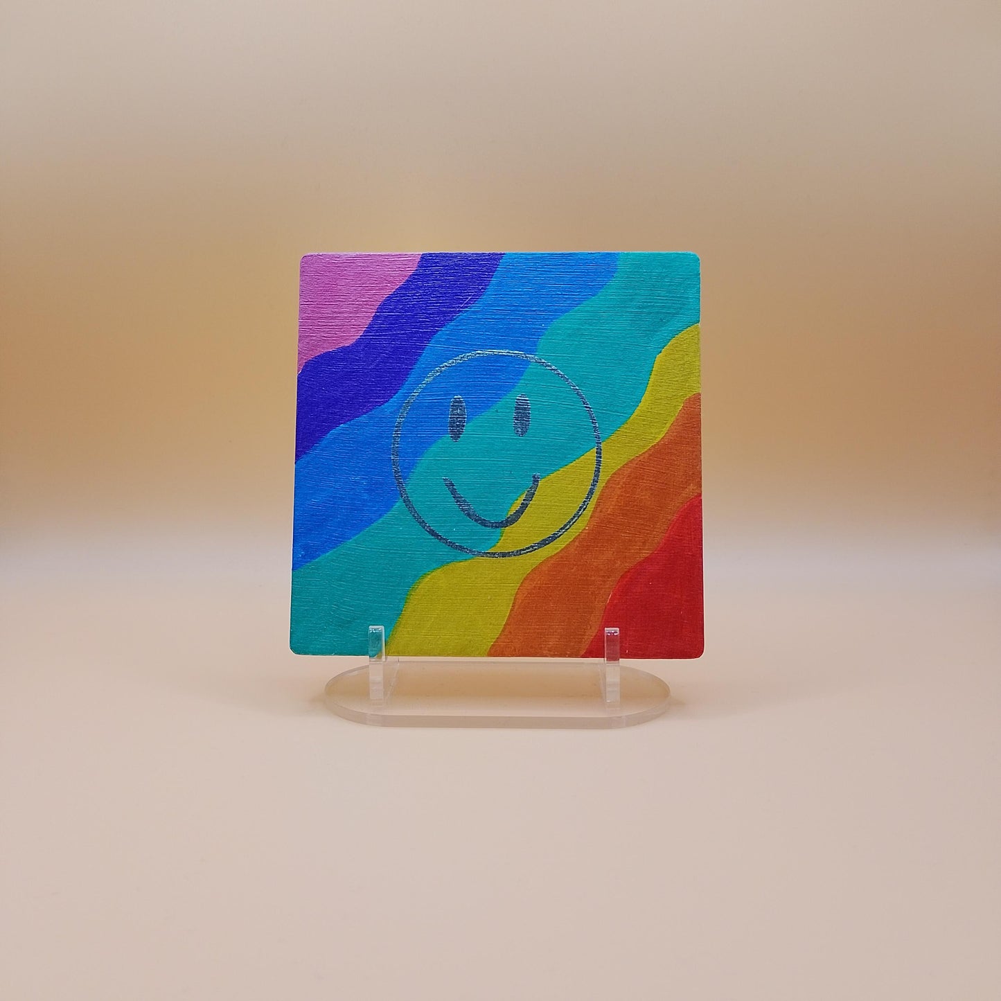 Rainbow Smiley Coaster