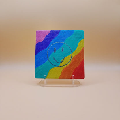 Rainbow Smiley Coaster