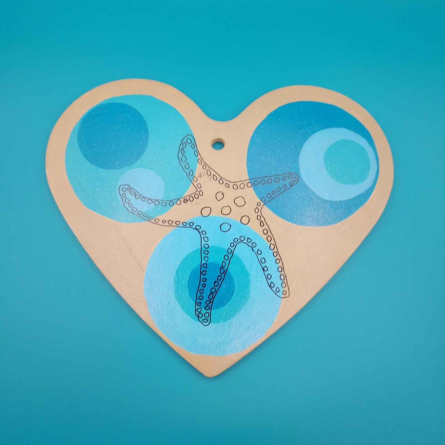 Starfish Boho Heart Plaque