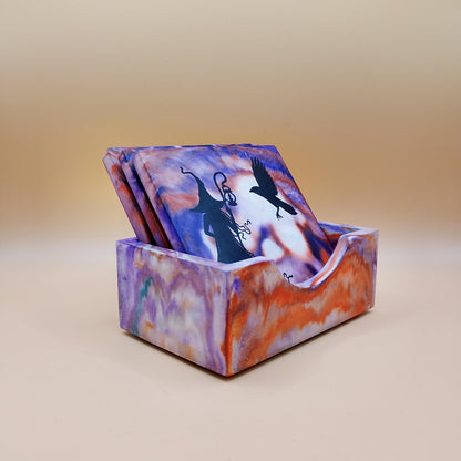 Set of 3 Witch coasters with stand