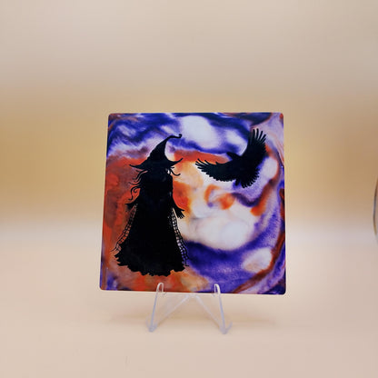 Set of 3 Witch coasters with stand
