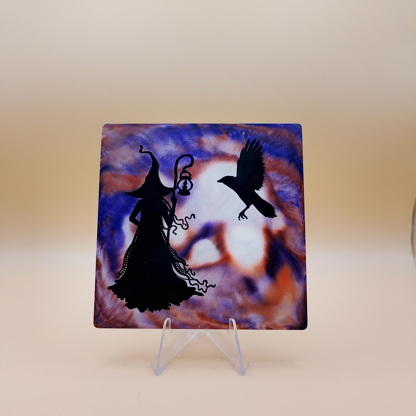 Set of 3 Witch coasters with stand