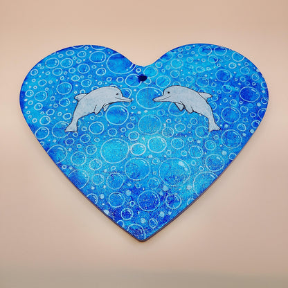 Dolphin Heart Wall Plaque