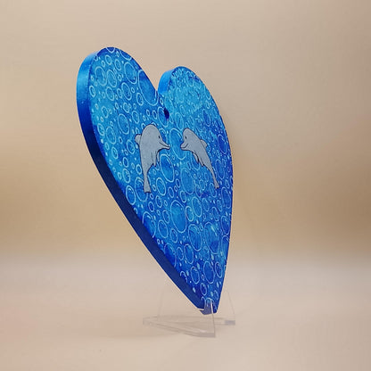 Dolphin Heart Wall Plaque