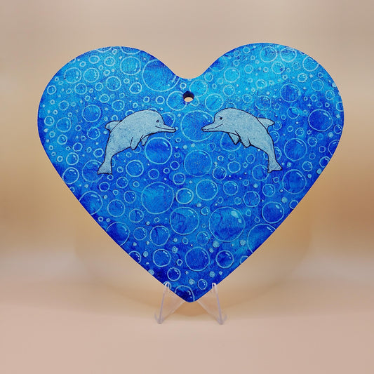 Dolphin Heart Wall Plaque